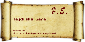 Hajduska Sára névjegykártya